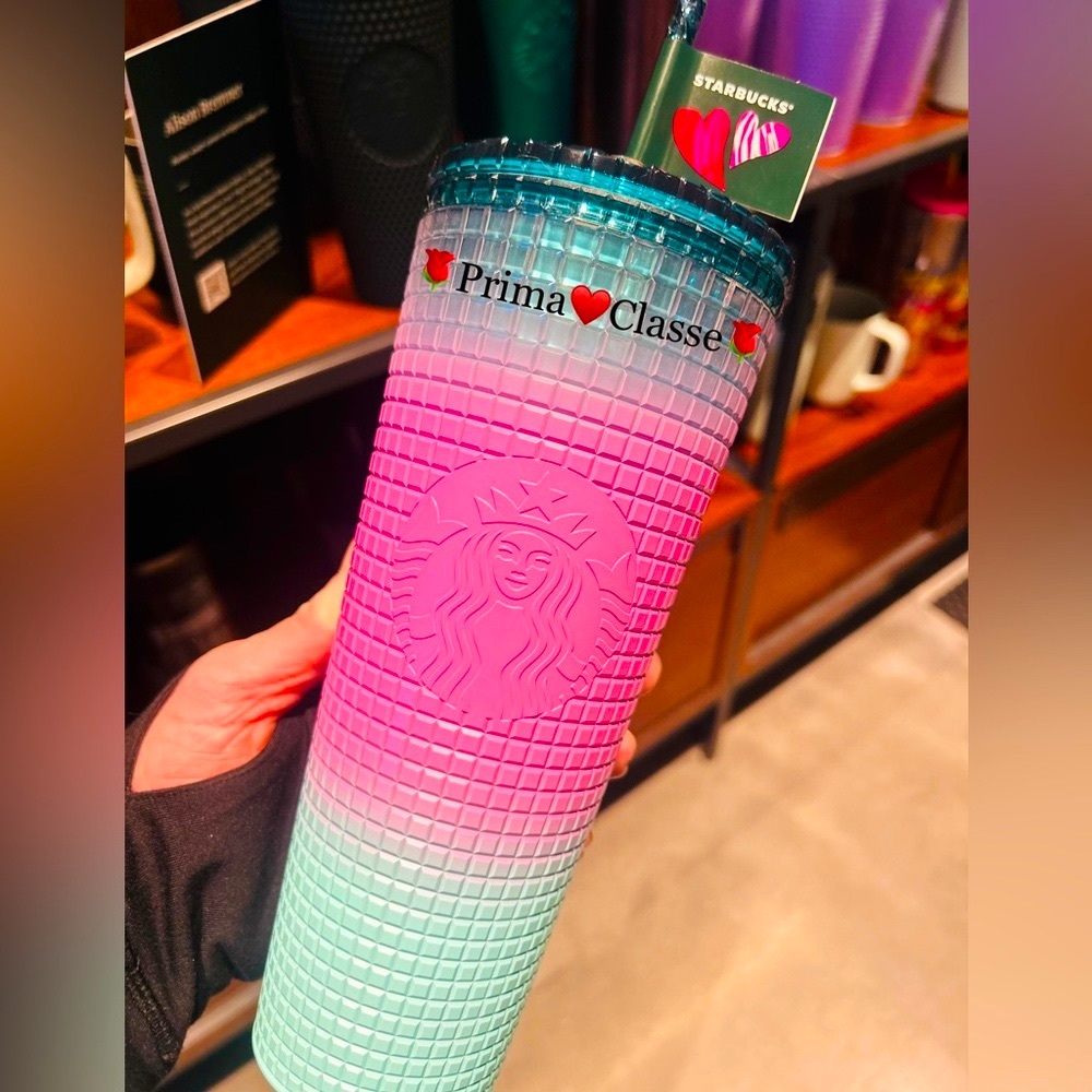 Starbucks Pink Ombré Grid Tumbler Gradient Cold Cup Tumbler Venti Valentines Day